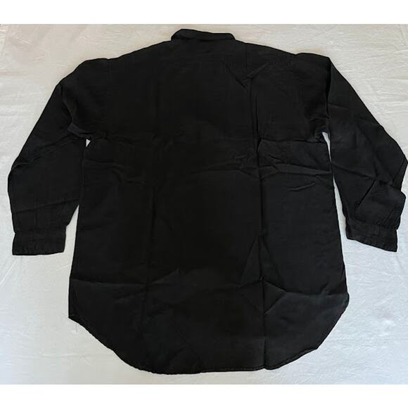 NWT VTG 90s Paul Smith Shirt Black Silk Long Sleeve Button Down Sz XL - Picture 2 of 7